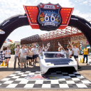 App State’s Team Sunergy and its solar racing vehicle, Autumn, cross the finish line on day eight of the 2026 Electrek American Solar Challenge in Amarillo, Texas, completing the cross-country road race. Photo by Kyla Willoughby
